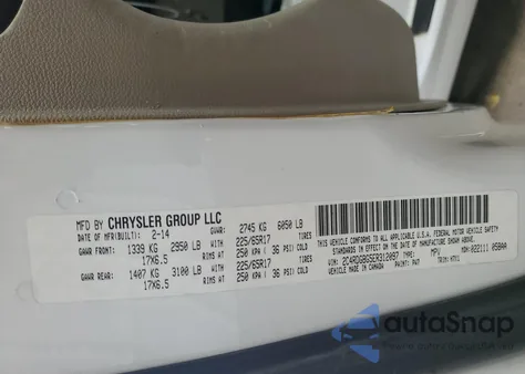 2014 Dodge Grand Caravan Se z USA, uszkodzony, nr VIN 2C4RDGBG5ER312097